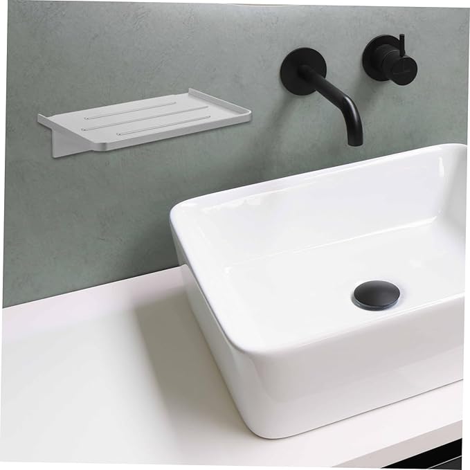 Bathroom Decor Wall Hanging Shelf Holder Wall Mount No Punch Rack Bathroom Shelf Organizer