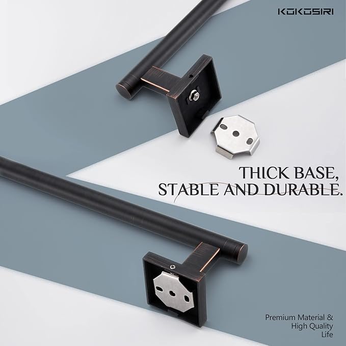 KOKOSIRI Bathroom Towel Bar Bath Towel Holders for Toilet Kitchen Cabinet Wall Mount 24 Inch Oil Rubbed Bronze Stainless Steel B4005ORB-L24