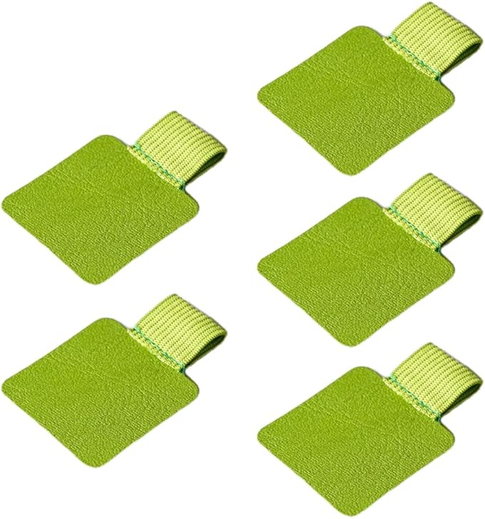 5 Pieces Self Adhesive Leather Pen Holder Adjustable Pen Loop Holder With Elastic Band Anti-lost Pen Stationery Supplies Elastic Loop For Pens, Green