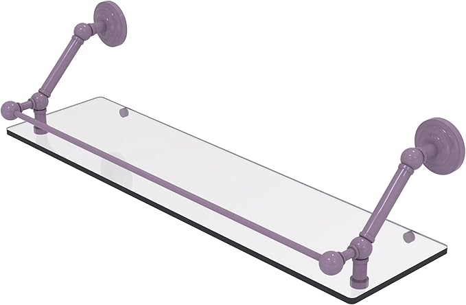Allied Brass PQN-1-30-GAL-LVN Prestige Que New 30 Inch Floating Glass Shelf with Gallery Rail, Lavender