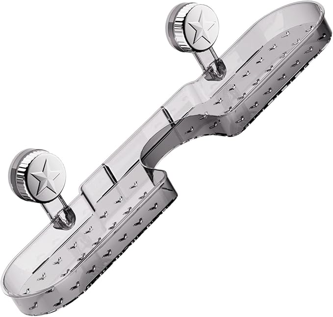 ljhnba Space Saving Suction Cup Storage Rack Toiletries Holder Shelf Bathroom Organiser For Shampoo And Small Accessories