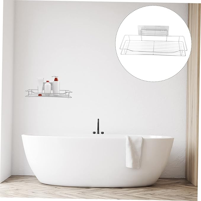 Healifty 1Set Nail Wall Mounted Kitchen Storage Rack Rustproof Stainless Steel Shelf for Toiletries and Kitchen Essentials Space Saving Design for Home Bathroom and Office Use