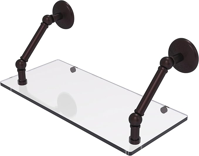 Allied Brass PMC-1-18-ABZ Prestige Monte Carlo Collection 18 Inch Floating Glass Shelf, Antique Bronze