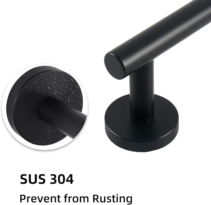 Bathroom Towel Bar, 24 Inch Towel Racks for Bathroom Wall Mounted, Heavy Duty Bathroom Towel Holder Organizer, Stainless Steel Home Towel Rod, Matte Black