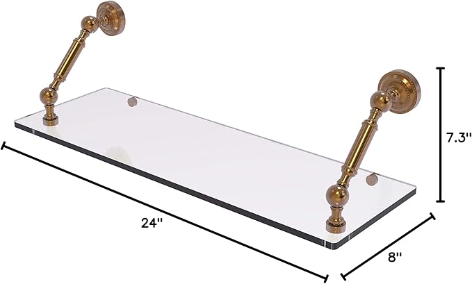 Allied Brass DT-1-24 Dottingham Collection 24 Inch Floating Glass Shelf, Brushed Bronze