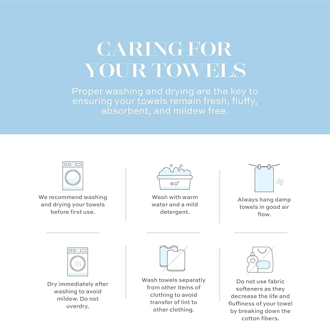 White Classic Luxury Navy Blue Hand Towels - Soft 100% Turkish Cotton | Highly Absorbent Hotel spa Bathroom Towel Collection | 16x30 Inch | Set of 6