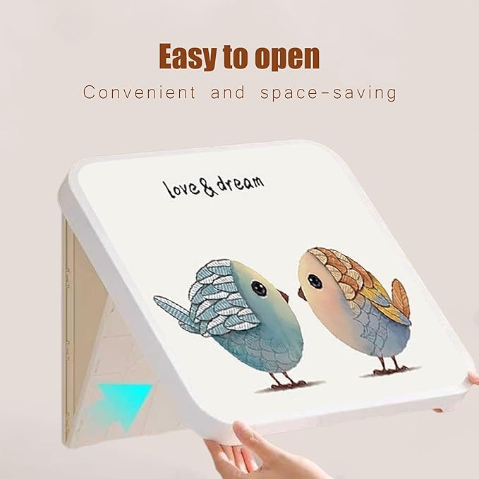 Bathroom Mural Clothes Folding Storage Box Waterproof Hanging Storage No-Punch Wall Mounted Bathroom Shelves over Toilet Mural space Saving,for Bathroom Storage&Home Decoration (Love Birds)