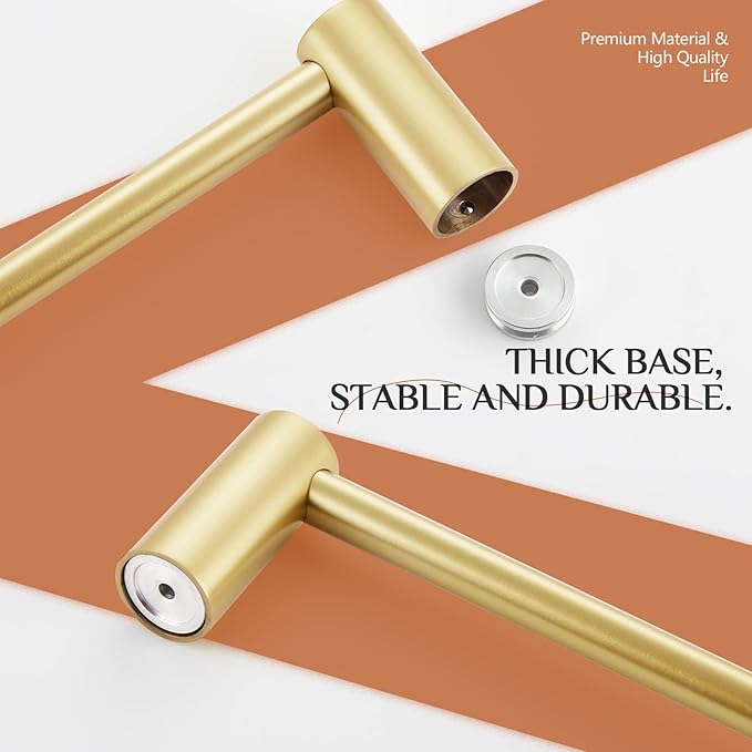 KOKOSIRI Towel Ring for Bathroom Hardware Accessories 9-Inch Hand Towel Holder Contemporary Wall Mounting Brushed Gold Stainless Steel, B4007BG-L9