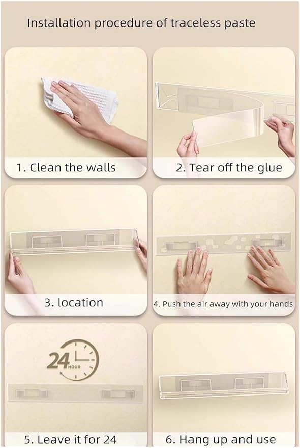 The bathroom shelf can drain the water cosmetics and skin care products to store the shelves on the wall of the bathroom(Black)