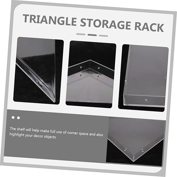 Acrylic Corner Shelf Triangular Wall Shelf for Bathroom and Kitchen No Drill Storage Rack for Spice and Shampoo Space-Saving Organizer