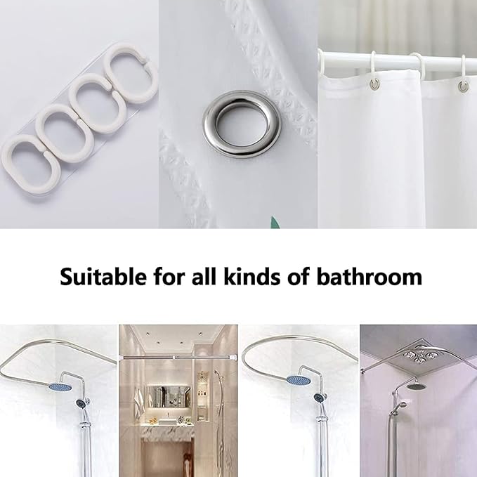 Bathroom 4 Pieces Set Shower Curtain, Toilet Lid Cover and Bath Mat, Non-Slip Rugs, Durable and Waterproof, for Bathroom Decor Set, 72" x 72"