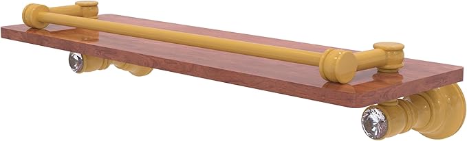 Allied Brass CC-1-16-GAL-IRW-SGL Carolina Crystal Collection 16 Inch Wood Shelf with Gallery Rail, Spanish Gold