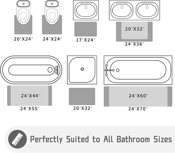 Yimobra Bathroom Rugs Non Slip Washable 32x20 Inch - Ultra Soft Absorbent Chenille Bath Mat, Quick Dry Shaggy Floor Carpet for Tub Shower, Navy Blue Home Decor Accessories