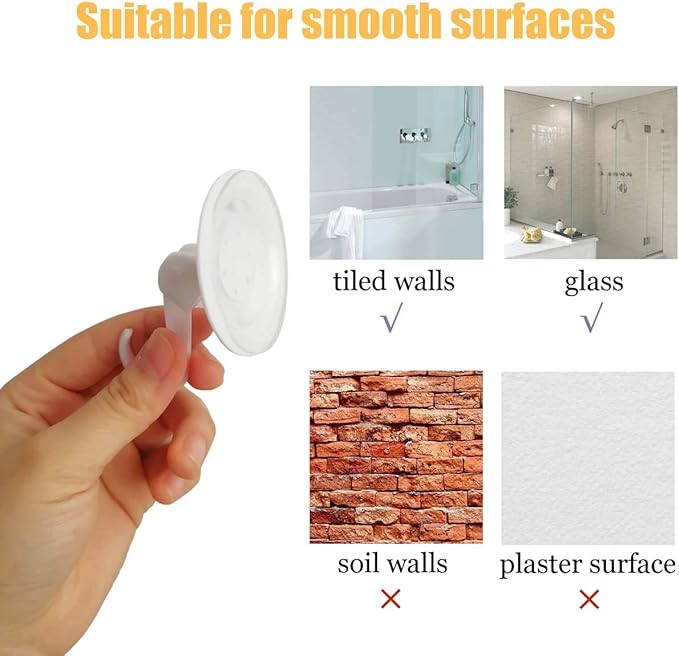 TTSAM Bath Toy Organizer Mesh Storage Organizer Baby Shower Toys Bathtub Net Bag Kids Quick Dry Bathtub Mesh Net Bathtub Toy Holder 2 X Bathroom Storage Bag & 6 X Strong Suction Hooks (White)