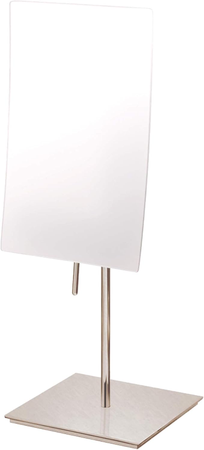 Marriott Minimalist Table-Top Vanity Mirror - Swivel Vanity Mirror with 3X Magnification - Chic Brushed Nickel Finish