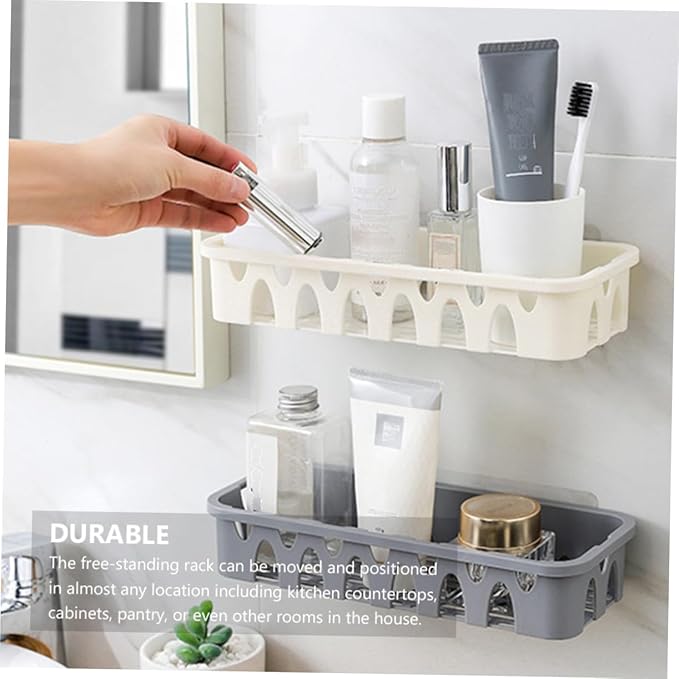 Ciieeo 1pc Wall Mounted Storage Shelf for Bathroom Saving Household Sundry Holder Draining Cage for Tidy Organization Easy Installation Smooth Surfaces