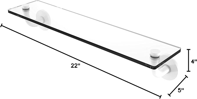 Allied Brass RM-1-22 Remi Collection 22 Inch Vanity Beveled Edges Glass Shelf, Matte White