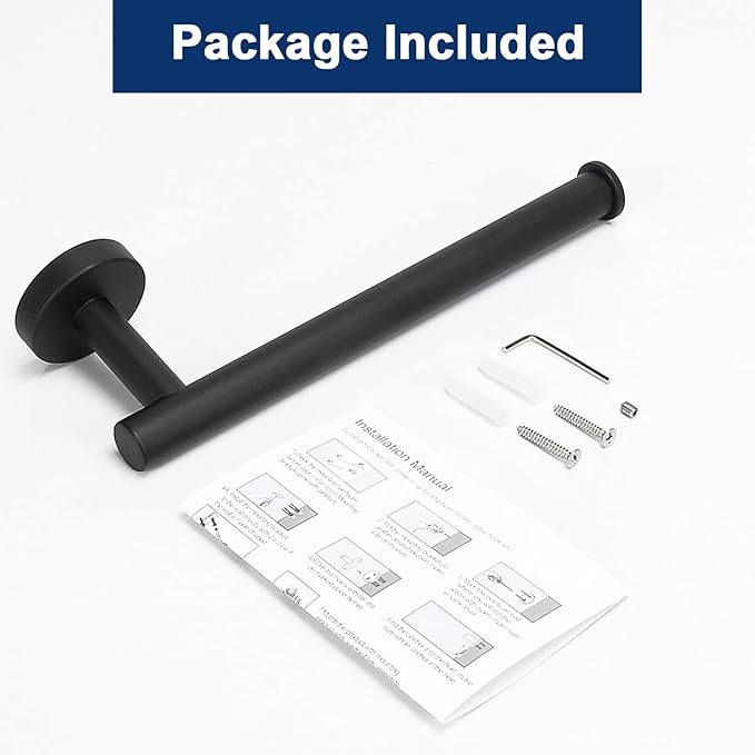 NearMoon Hand Towel Holder/Towel Ring, Thicken Stainless Steel Hand Towel Bar for Bathroom, Rustproof Wall Mounted Towel Rack, Contemporary Style Bath Accessories, 9 Inch (1 Pack, Matte Black)