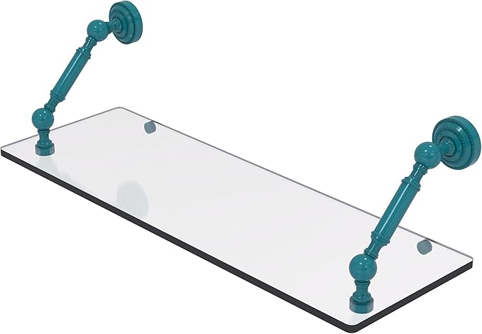 Allied Brass DT-1-24-GLT Dottingham Collection 24 Inch Floating Glass Shelf, Glokzin Teal