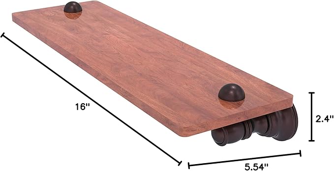 Allied Brass CL-1-16-IRW Carolina Collection 16 Inch Wood Shelf, Antique Bronze