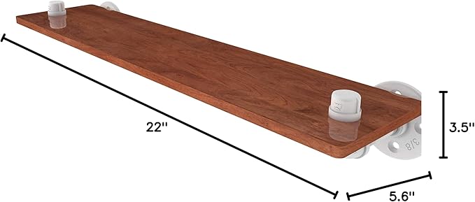 Allied Brass P-450-22-WS Pipeline Collection 22 Inch Ironwood Wood Shelf, Matte White