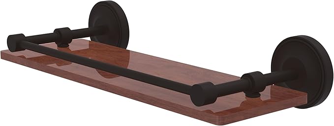 Allied Brass PRBP-1-16-GAL-IRW-ORB Prestige Regal Collection 16 Inch Solid IPE Ironwood Gallery Rail Shelf, 16", Oil Rubbed Bronze