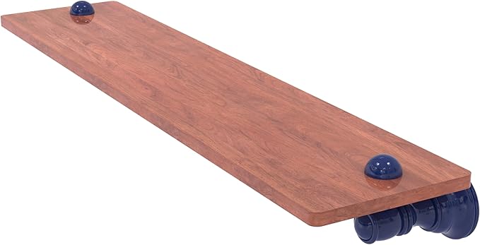 Allied Brass CL-1-22-IRW-MBL Carolina Collection 22 Inch Wood Shelf, Mediterranean Blue