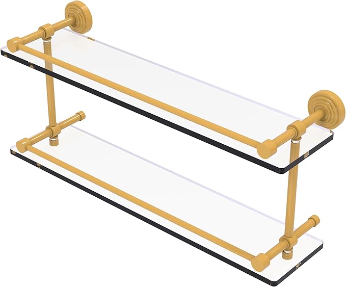 Waverly Place Collection Double Glass Shelf with Gallery Rail