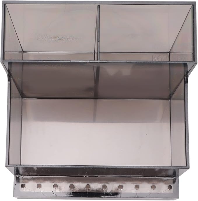 Sonew Brush Holder, Acrylic Black Clear Makeup Brush Storage Box, Cosmetics Organizer with 6 Compartments, Desk Storage Container for Skin Care Products