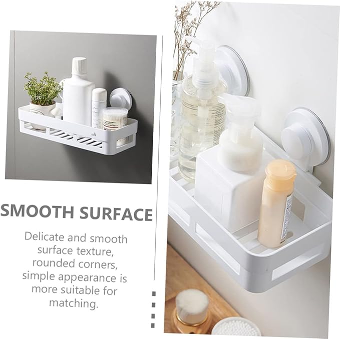 PRETYZOOM Bathroom Wall Rack Plastic Shelf Toilet Hanging Shelf Organizer Punch Storage Rack
