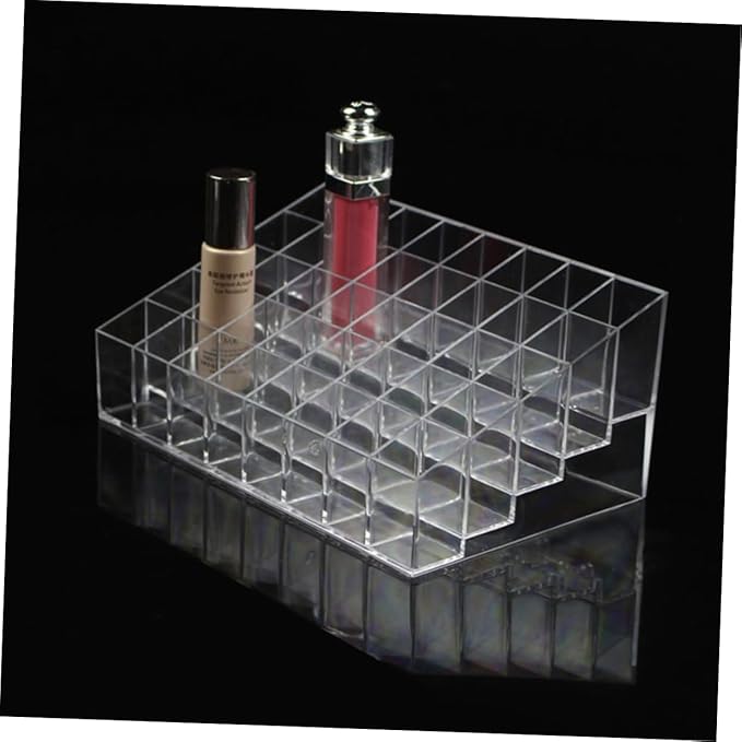 Ipetboom Clear Lipstick Holder Space Lip Organizer for Lip Gloss Makeup Cosmetics Stylish Display Stand for Vanity Dresser Countertop Easy to Clean Design