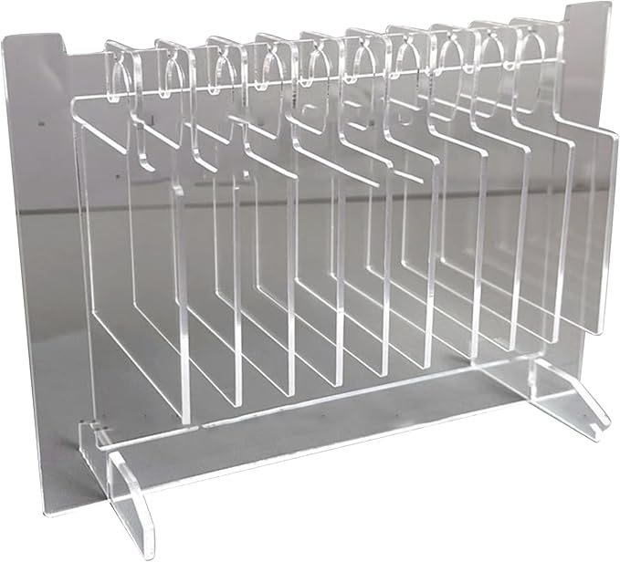 Hapivida Nail Art Display, Acrylic Hanging Transparent Nail Hanger Display Board Nail Sample Organizer Stand with 10pcs Hanger