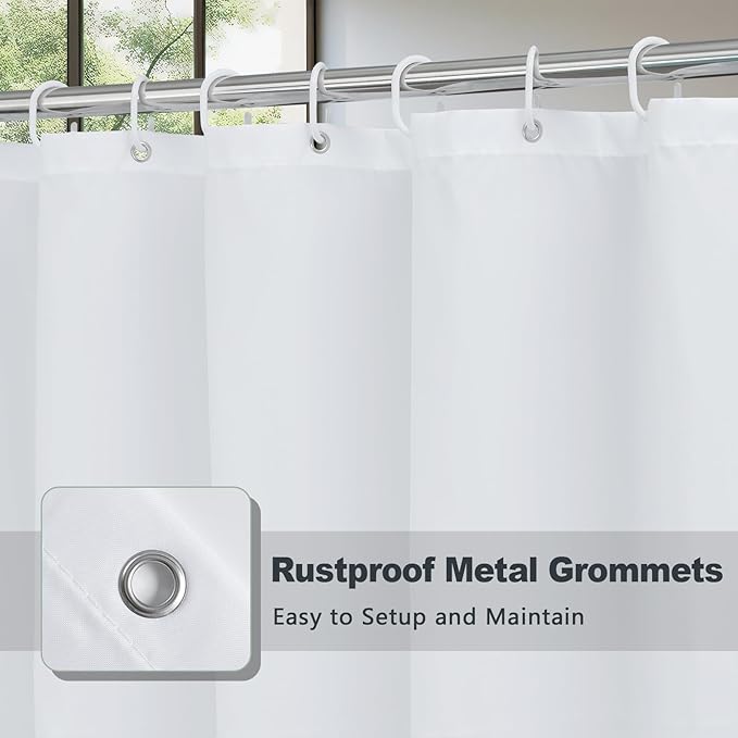 AooHome Fabric Small Shower Curtains, Cloth Ombre Grey Shower Curtain Sets, Washable Fabric Gray and White Shower Curtain, Rustic Farmhouse Bathroom Shower Curtains, 36x72 Inches