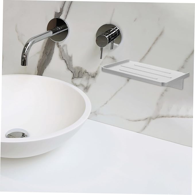 OSALADI 4pcs Bathroom Organizer Wall-mounted Phone Shelf Storage Rack Elegant Design