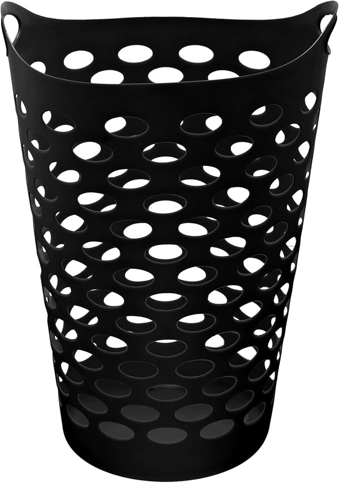 (2 pcs) 2-Bushel Flexible Laundry Baskets, High-Plastic Clothes Baskets, Laundry Hamper, Suitable For Bedroom And Storage, Black