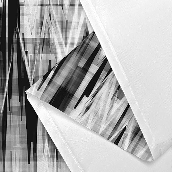 Black White Shower Curtain, Modern Abstract Pattern Machine Washable Home Bathroom Decorations, Wave Striped Wave Shower Curtain Set with Hooks Waterproof Fabric Bath Curtains Home Decor, 36X72IN