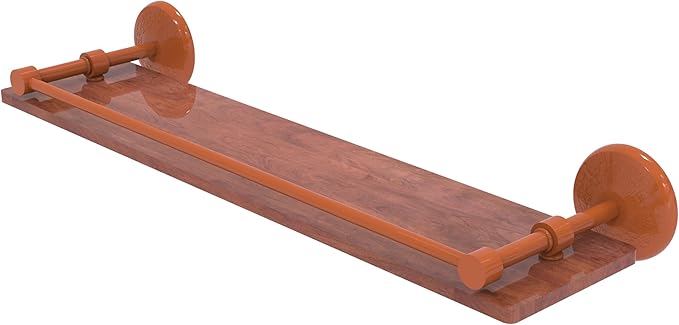 Allied Brass MC-1-22-GAL-IRW-ASP Monte Carlo Collection 22 Inch Solid IPE Ironwood Shelf with Gallery Rail, Autumn Sparkle