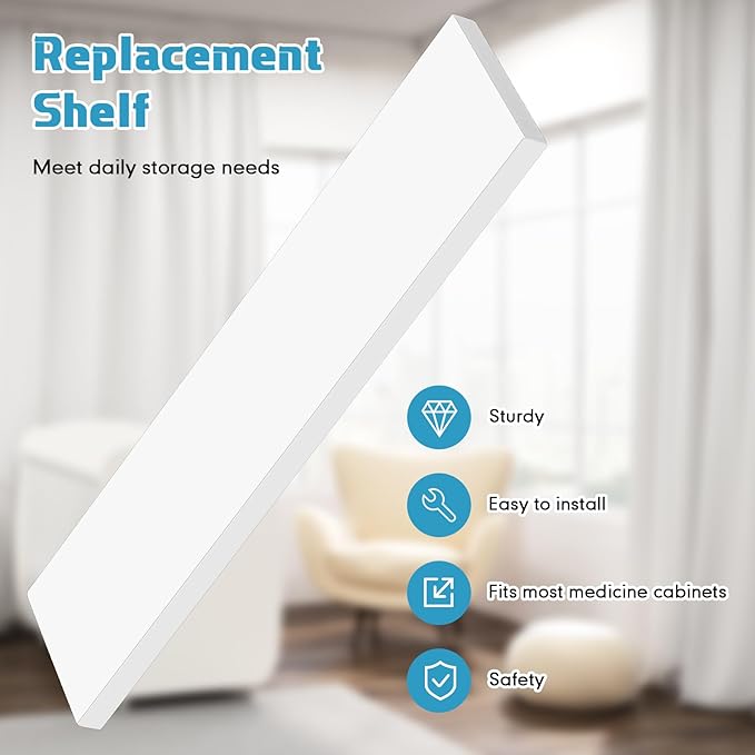 Medicine Cabinet Replacement Shelves Wooden Bathroom Shelves Suitable for Bathroom Living Room Kitchen Wall Mounted and Hanging Medicine Cabinet(2 Pack,13 Inch)