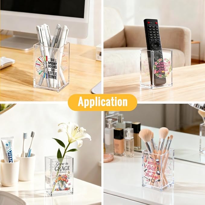 I Have To Be Successful Acrylic Cosmetic Pencil Pen Holder Cup, Inspirational Quote Gifts for Daughter Niece Friend, Career Woman Motivation Gifts for Makeup Artist Entrepreneur Coworker Boss