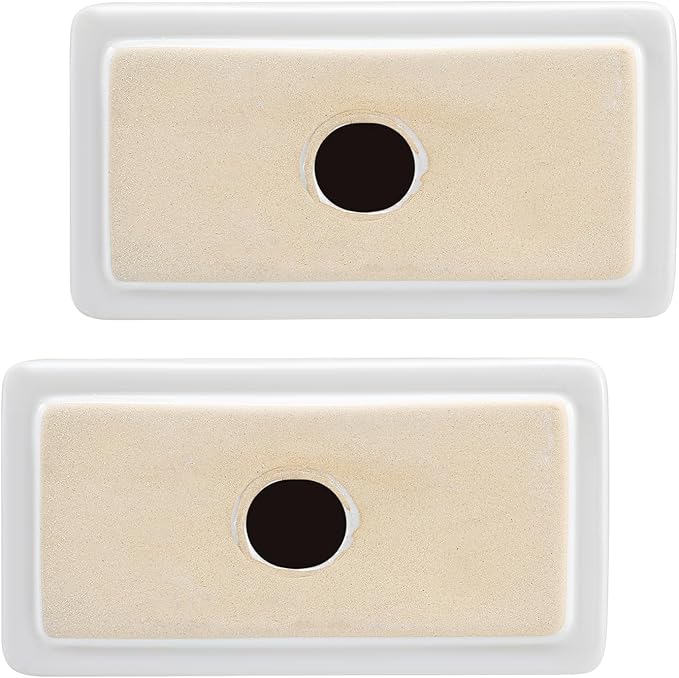 RattanView 2 Pcs White Porcelain Ceramic Towel Bar Rod Rack Post Holder Bracket Tile Set Mid Century Modern Vintage Retro Ceramic Bathroom Towel Holder Porcelain Bathroom Accessories