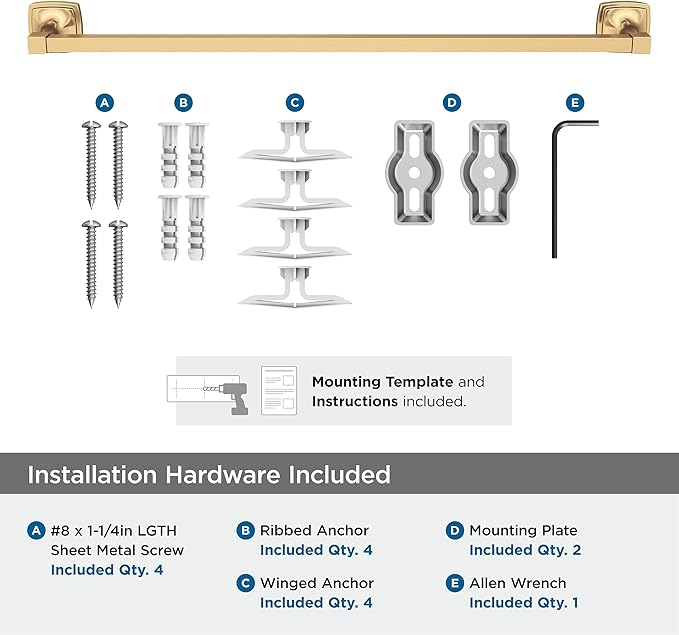 Amerock BH36094CZ | Champagne Bronze Towel Bar | 24 in (610 mm) Towel Rack | Stature | Bathroom Towel Holder | Bathroom Hardware | Bath Accessories