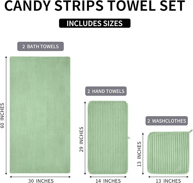 Extra Large Bath Towel Set of 6 (40"x80"),Oversized Bath Sheet Super Soft Highly Absorbent Microfibers Quick Dry Luxry Shower Towel for Bathroom Spa Gym Hotel Yoga(Sage Green, 6Piece)