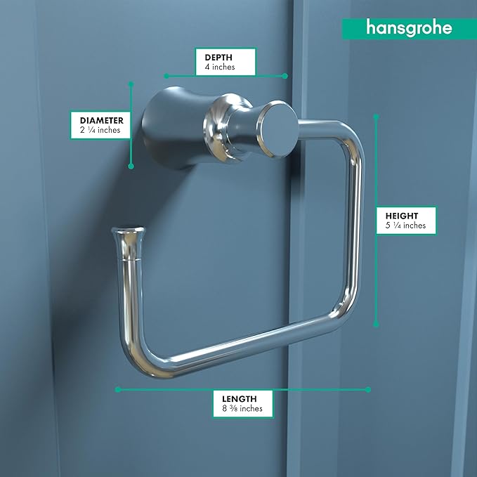 hansgrohe Towel Ring 8-inch Transitional Towel Holder in Chrome, 04786000