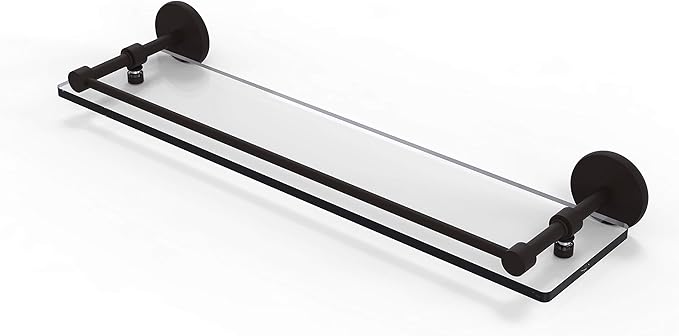 Allied Brass P1000-1/22-GAL-ORB 22 Inch Tempered Gallery Rail Glass Shelf, Oil Rubbed Bronze