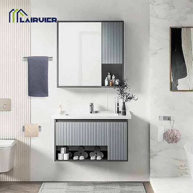 3 Pieces Brushed Nickel Bathroom Hardware Accessories Set,SUS304 Stainless Steel Towel Holder Set Towel Holder Robe Hook Toilet Paper Holder Wall Mounted
