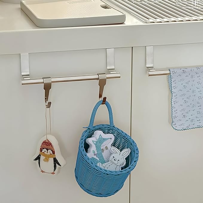2Pack 9Inch Stainless Steel Over Cabinet Door Towel Bar Holders(Silver)