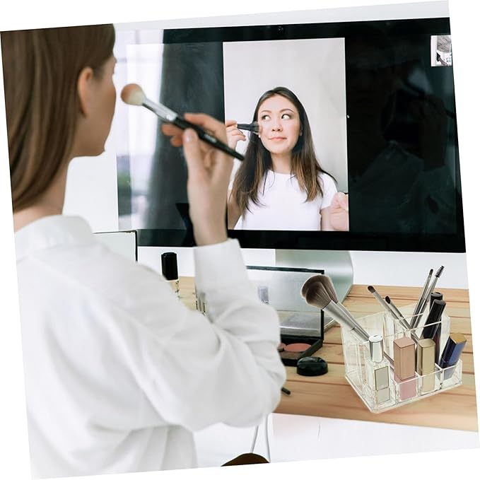 1pc Cosmetic Storage Box Vanity Brush Holder Plastic Storage Shelf Makeup Cosmetic Organizer Acrylic Cosmetic Organizer Acrylic Brush Holder Cosmetic Rack Desktop Student