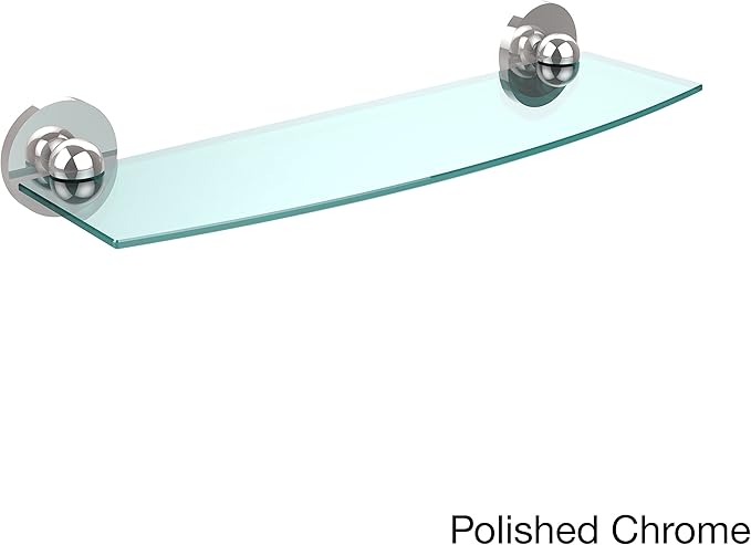 Allied Brass 1033/18 Skyline Collection 18 Inch Glass Shelf, Matte Gray