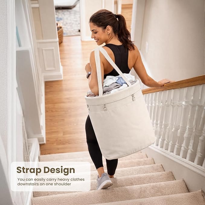 Aduanbang 170L Laundry Basket with Wheels, Rolling Hamper with Removable Bag & Steel Frame, Round Laundry Cart with 4 Casters & 2 Brakes, Ideal for Bedroom, Bathroom & Laundry Room