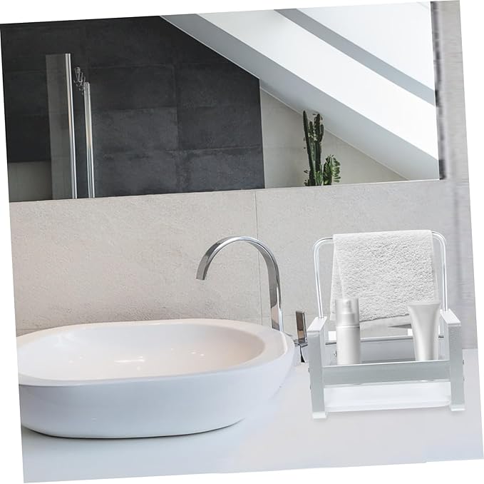 1Pc Bathroom Sink Rack Draining Storage Shelf for Toiletries Organizer for Bathroom Hotel Restaurant Use Stylish Design